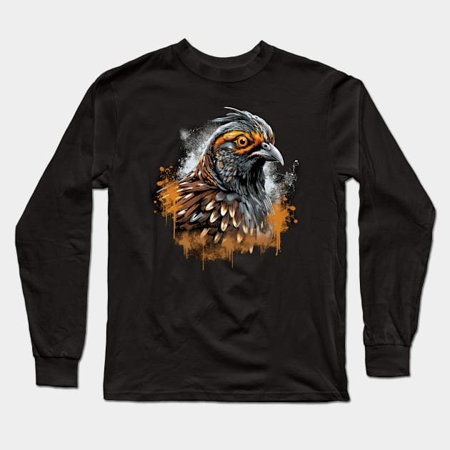 Serious Quail Long Sleeve T-Shirt by Lakeside Quail